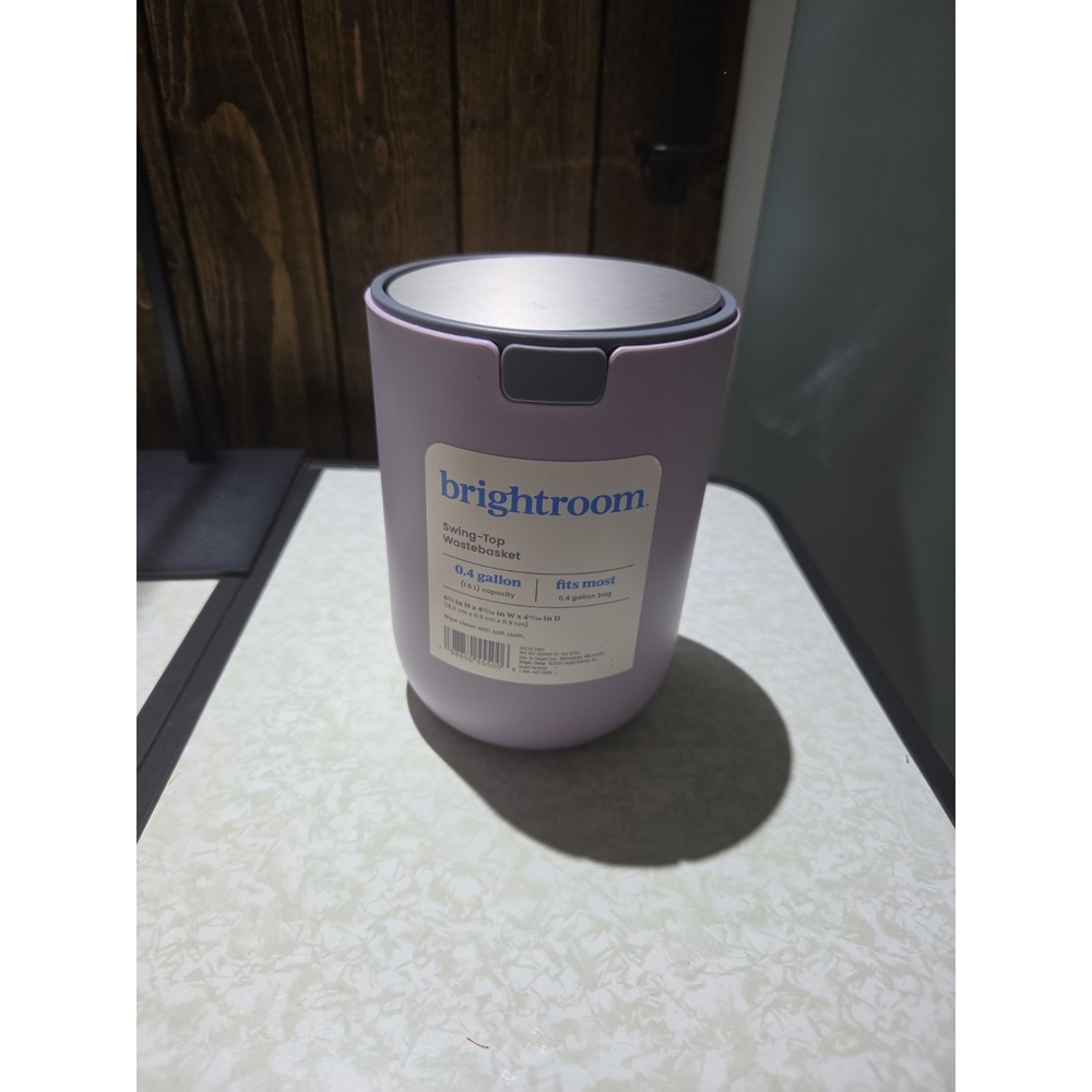 Brightroom Swing-Top 0.4 Gallon Mini Wastebasket 6.5" Tall x 4.75" Wide A607